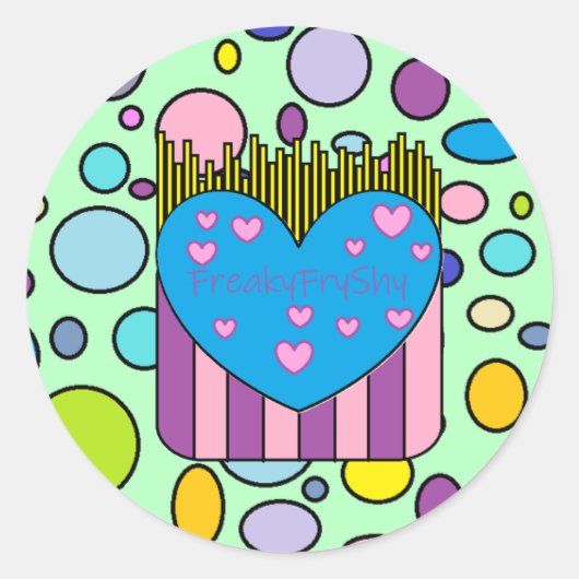 FreakyFryShy-Sticker Ronde Sticker (Voorkant)