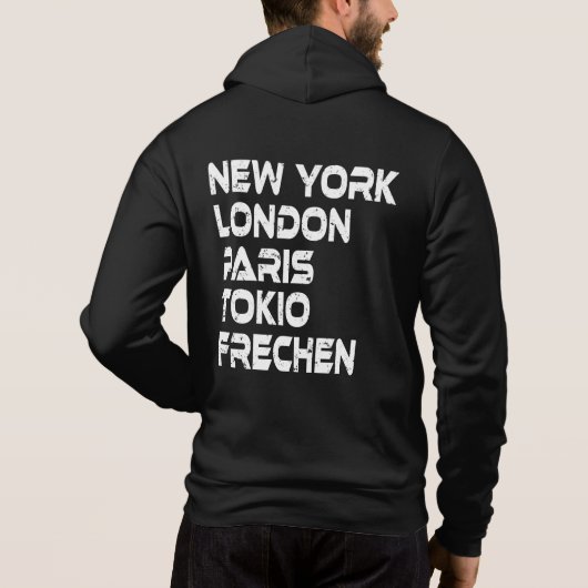 Frechen NY Londres Paris Tokyo Sweat à capuche (Dos)