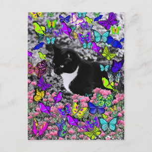 Freckles in Butterflies II - Tux Kitty Cat Briefkaart