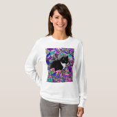 Freckles in Butterflies II - Tuxedo Cat T-shirt (Voorkant volledig)