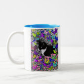 Freckles in Butterflies II - Tuxedo Cat Tweekleurige Koffiemok (Links)