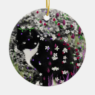 Freckles in Flowers I - Tux Cat Keramisch Ornament