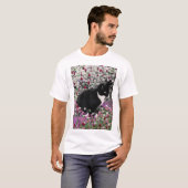 Freckles in Flowers II - Black White Tuxedo Kat T-shirt (Voorkant volledig)