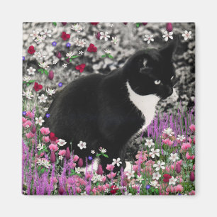 Freckles in Flowers II - Tux Kitty Cat Magneet