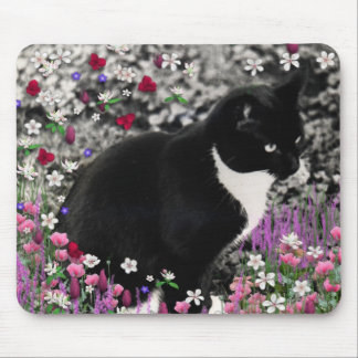 Freckles in Flowers II - Tuxedo Cat Muismat