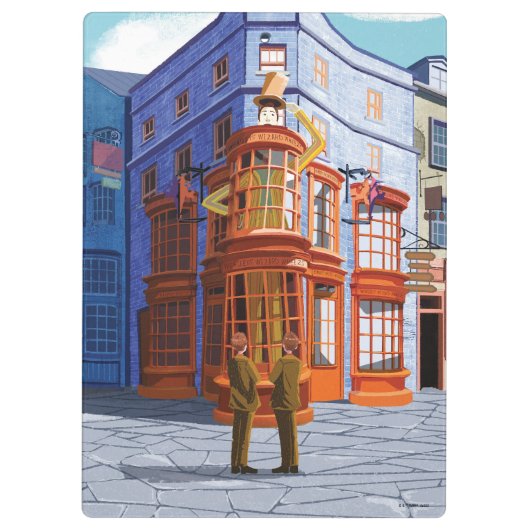 Fred en George bij Weasley's Wizard Wheezes Klembord (Achterkant)