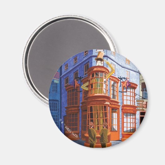 Fred en George bij Weasley's Wizard Wheezes Magneet (Voorkant / Achterkant)