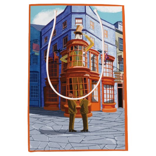 Fred en George bij Weasley's Wizard Wheezes Medium Cadeauzakje (Voorkant)