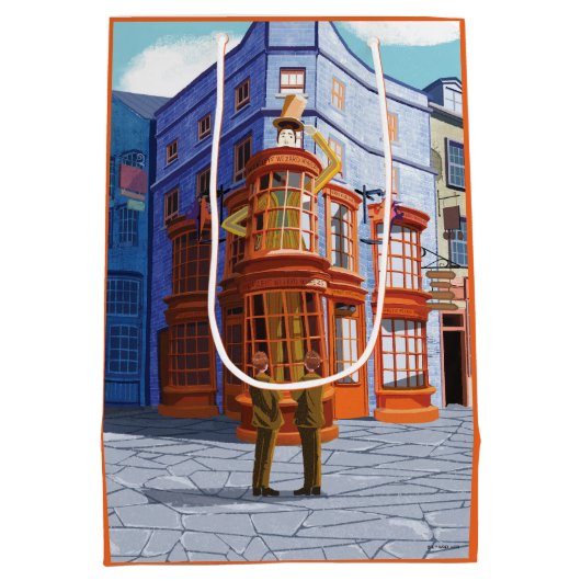 Fred en George bij Weasley's Wizard Wheezes Medium Cadeauzakje (Achterkant)