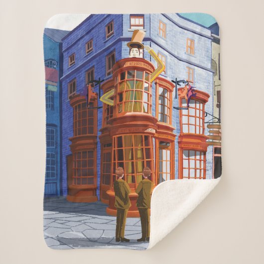 Fred en George bij Weasley's Wizard Wheezes Sherpa Deken (Voorkant)