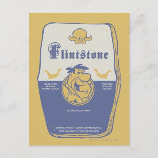 Fred Flintston Big Bold Belly Wash Briefkaart (Voorkant)