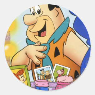 Fred Flintstone Kijk in Mirror Ronde Sticker