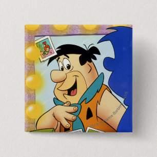 Fred Flintstone Kijk in Mirror Vierkante Button 5,1 Cm