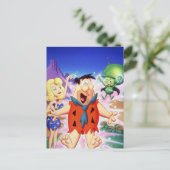 Fred Flintstone onder een schuine streep Briefkaart (Staand voorkant)