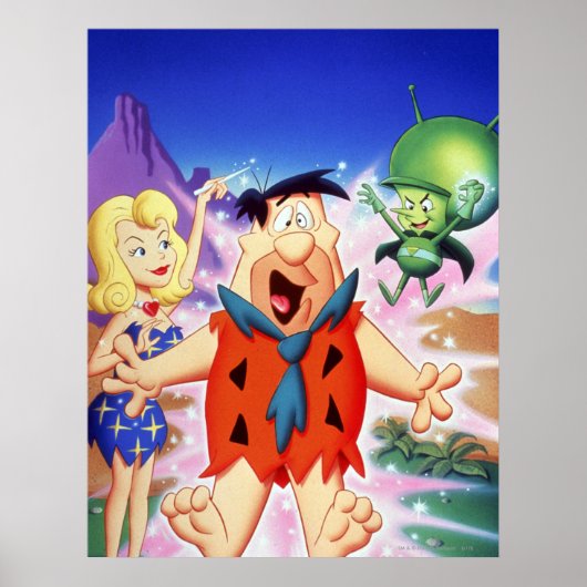 Fred Flintstone onder een schuine streep Poster (Voorkant)