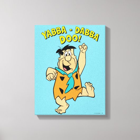 Fred Flintstone Yabba-Dabba Doo! Canvas Afdruk (Voorkant)
