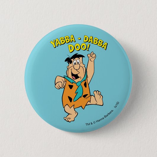 Fred Flintstone Yabba-Dabba Doo! Ronde Button 5,7 Cm (Voorkant)