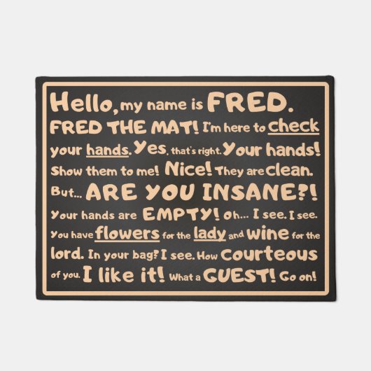 Fred le Tapis – Inspection impertinente à l'entrée (Devant)