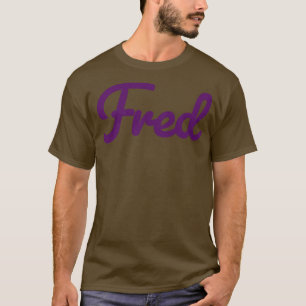 Fred Naam Paarse Typografie T-shirt
