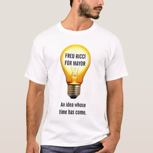 Fred Ricci voor burgemeester - lightbulb shirt (Voorkant)