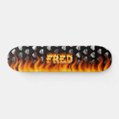 Fred skateboard feu et flammes design. (Horz)