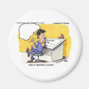 Fred tekent een blanco grappige offbeat Cartoon Gi Magneet