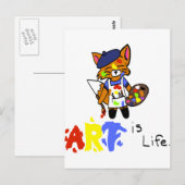 Fred the Fox-Artist Briefkaart (Voorkant / Achterkant)