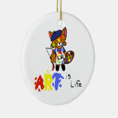 Fred the Fox-Artist Keramisch Ornament (Rechts)