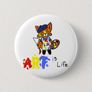 Fred the Fox-Artist Ronde Button 5,7 Cm