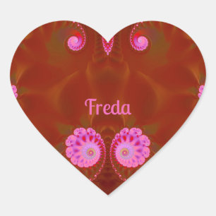 FREDA COOL! ~ ROZE SPIN ~ Helder ontwerp ~ Hart Sticker