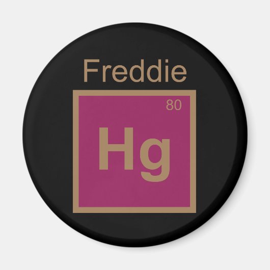 Freddie Hg (Mercury) Element Pun Magneet (Voorkant)