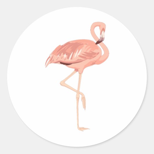 Freddy Flamingo Ronde Sticker (Voorkant)