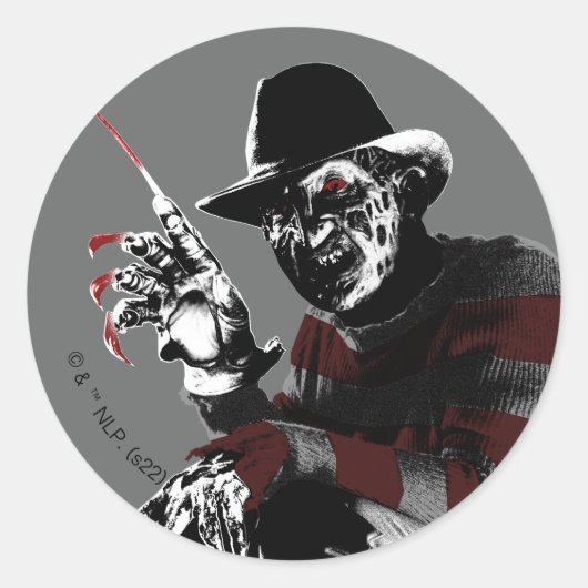 Freddy vs. Jason | Freddy Seeing Red Ronde Sticker (Voorkant)