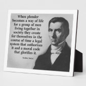 Frederic Bastiat Plunder Quote Fotoplaat (Zijkant)