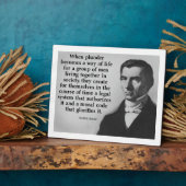 Frederic Bastiat Plunder Quote Fotoplaat (Zijkant)