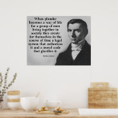 Frederic Bastiat Plunder Quote Poster (Keuken)