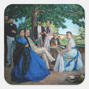 Frederic Bazille - de gezinshereniging Vierkante Sticker