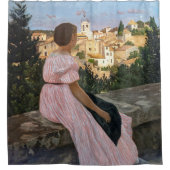 Frederic Bazille - de roze dress Douchegordijn (Voorkant)