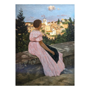 Frederic Bazille - de roze dress Foto Afdruk