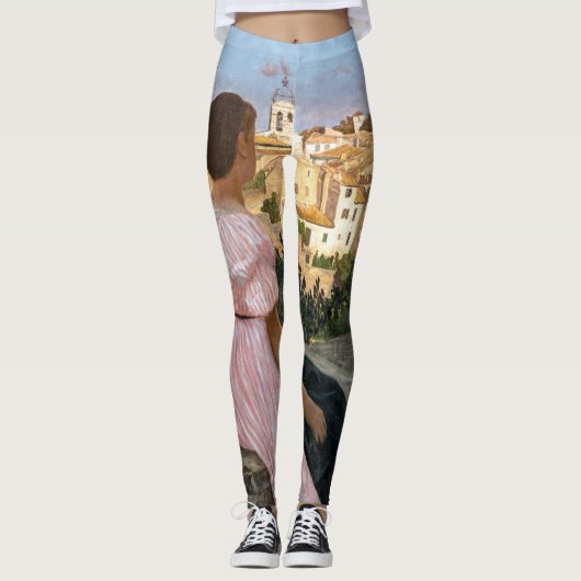 Frederic Bazille - de roze dress Leggings (Voorkant)