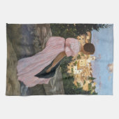 Frederic Bazille - de roze dress Theedoek (Horizontaal)