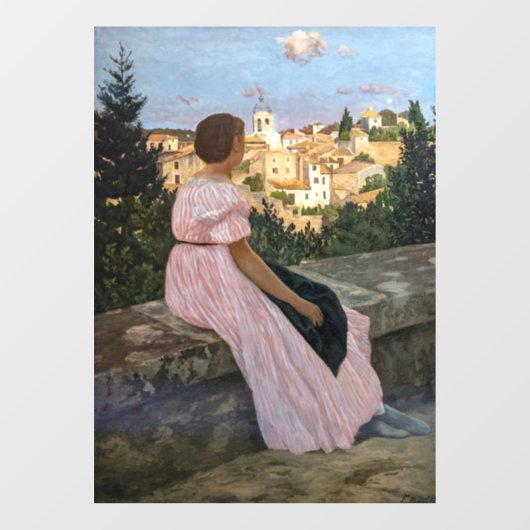 Frederic Bazille - De Roze Jurk Raamsticker (Vel)
