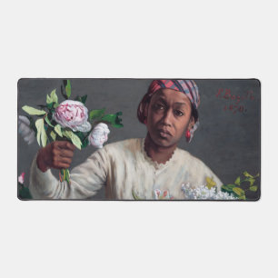 Frederic Bazille - Jonge vrouw met pioenrozen Bureaumat