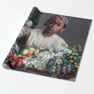 Frederic Bazille - Jonge vrouw met pioenrozen Cadeaupapier