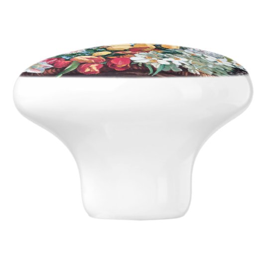 Frederic Bazille - Jonge vrouw met pioenrozen Keramische Knop (Zijkant)