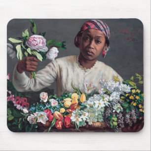 Frederic Bazille - Jonge vrouw met Pioenrozen Muismat