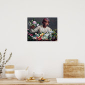 Frederic Bazille - Jonge vrouw met pioenrozen Poster (Keuken)