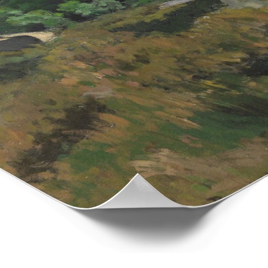 Frederic Bazille - Landschap in Chailly Poster (Hoek)