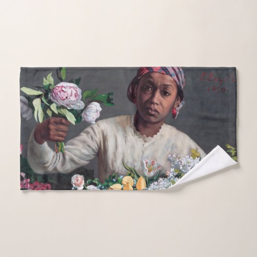 Frederic Bazille - Young Woman with Peonies Bad Handdoek (Handdoek)