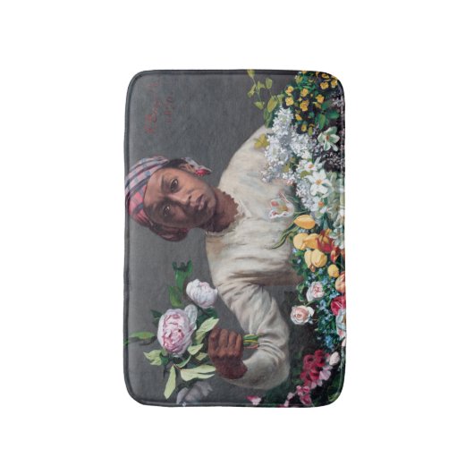 Frederic Bazille - Young Woman with Peonies Badmat (Voorkant Verticaal)